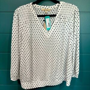 Polka Dot, Three Quarter Sleeve Blouse